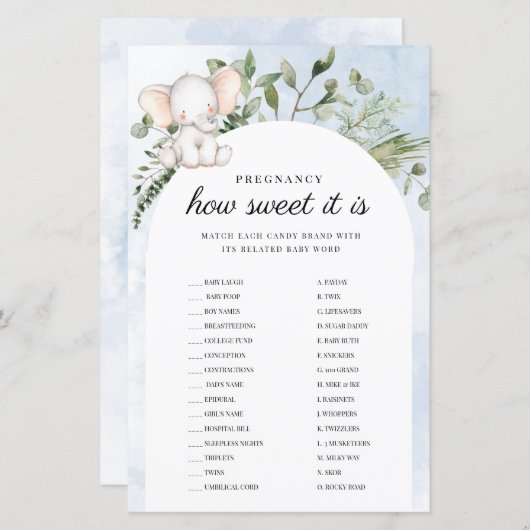 Schwangerschaft wie süß es ist Blue Baby Dusche Sp (Vorne/Hinten)