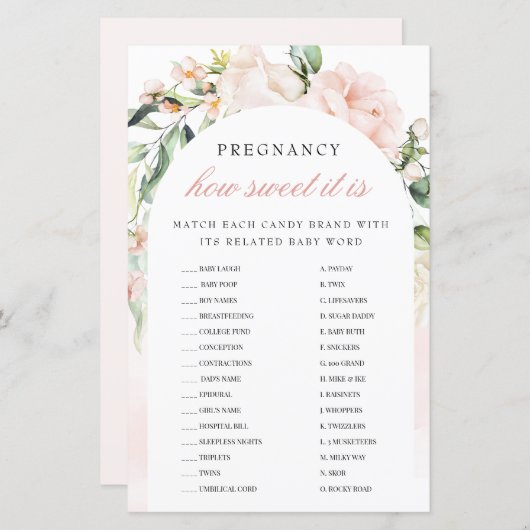 Schwangerschaft wie süß es ist Blush Baby Dusche S (Vorne/Hinten)