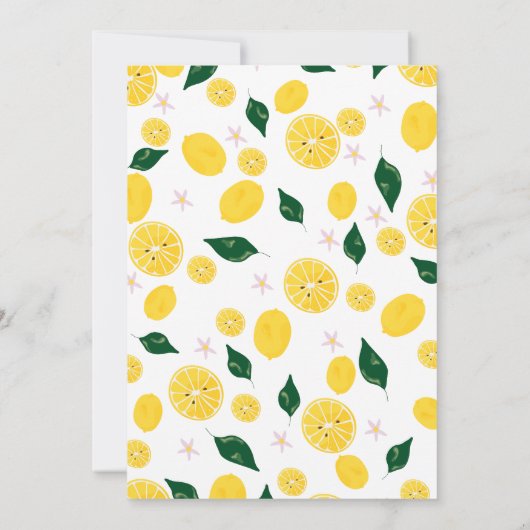 Schwangerschaft Zitrone Kinderdusche Einladung (Rückseite)