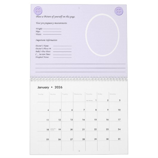 Schwangerschafts-Kalender Kalender (Jan 2026)