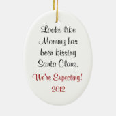 Schwangerschafts-Verzierungs-Mama-Küssen Keramik Ornament (Hinten)