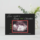 Schwangerschafts-Weihnachtskarten-Ultraschall-Foto Einladung (Stehend Vorderseite)