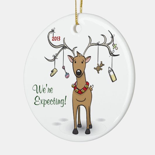 Schwangerschafts-Weihnachtsverzierung - Keramik Ornament (Links)