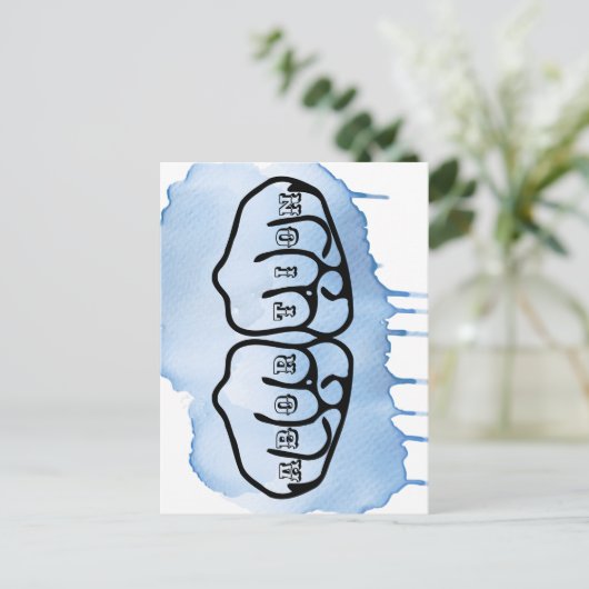 Schwangerschaftsabbruch-Faust-Tattoos Postkarte (Stehend Vorderseite)
