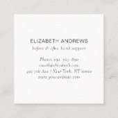 Schwangerschaftsabsage | Doula Midfrau Quadratische Visitenkarte (Rückseite)