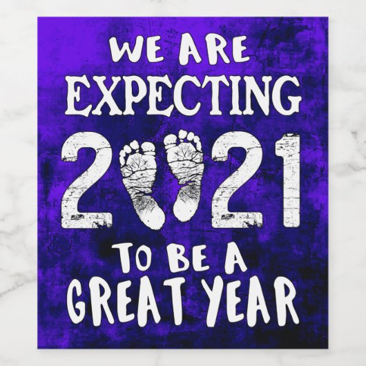 Schwangerschaftsankündigung 2021 erwarten wir weinetikett (Einzelnes Label)