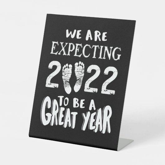 Schwangerschaftsankündigung 2022 erwarten wir sockelschild (Vorderseite)