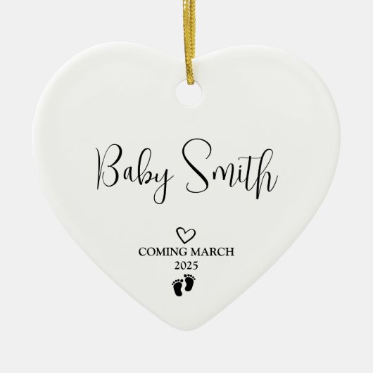 Schwangerschaftsankündigung 2025 keramik ornament (Vorne)