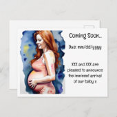 Schwangerschaftsankündigung Ankündigungspostkarte (Vorne/Hinten)