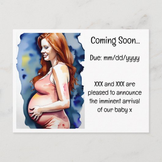 Schwangerschaftsankündigung Ankündigungspostkarte (Vorderseite)