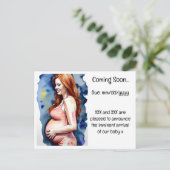 Schwangerschaftsankündigung Ankündigungspostkarte (Stehend Vorderseite)