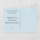 Schwangerschaftsankündigung auf Spanisch Ankündigungspostkarte (Rückseite)