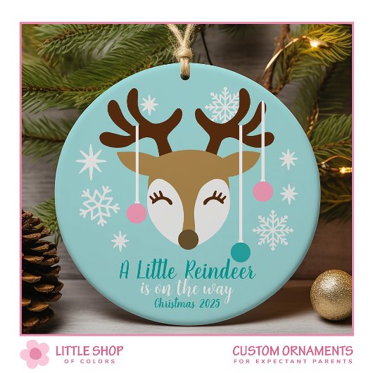 Schwangerschaftsankündigung Baby Anpassbares Foto Keramik Ornament