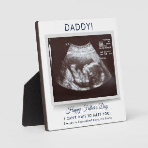 Schwangerschaftsankündigung Baby-Scan Vatertag Fotoplatte