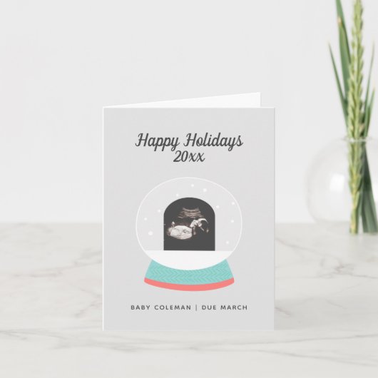 Schwangerschaftsankündigung Baby Sonogram Holiday Feiertagskarte (Vorderseite)