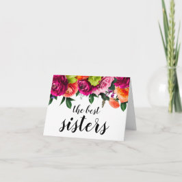 Schwangerschaftsankündigung bei Schwester mit Blum Karte