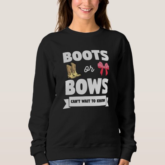 Schwangerschaftsankündigung bei Stiefeln oder Boge Sweatshirt (Vorderseite)