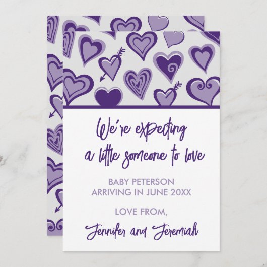 Schwangerschaftsankündigung bei Valentinstagen Her Ankündigung (Vorne/Hinten)