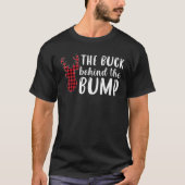 Schwangerschaftsankündigung Buck Hinter dem Bump F T-Shirt (Vorderseite)