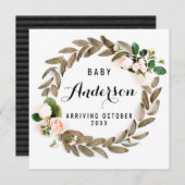 Schwangerschaftsankündigung - Fall Wreath Dankeskarte (Vorne/Hinten)