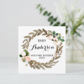 Schwangerschaftsankündigung - Fall Wreath Dankeskarte (Stehend Vorderseite)