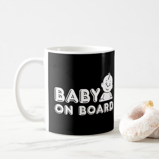 Schwangerschaftsankündigung für Baby an Bord Kaffeetasse (Mit Donut)