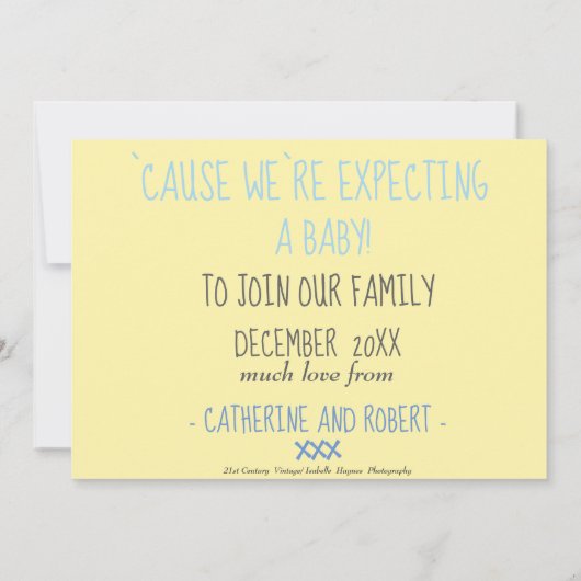 Schwangerschaftsankündigung für herzförmige Hinter Ankündigung (Rückseite)