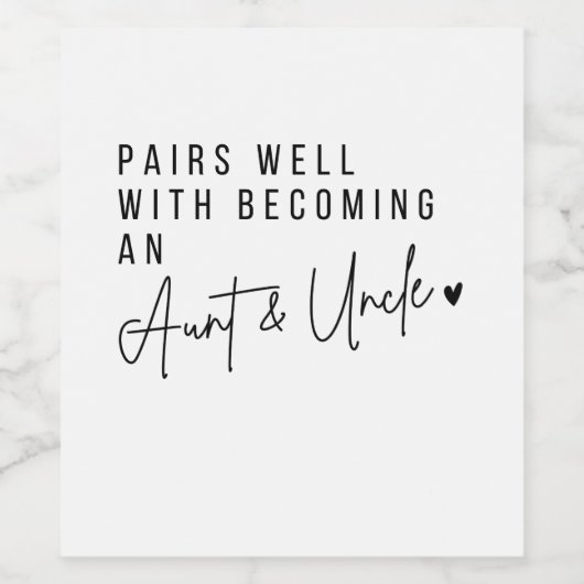 Schwangerschaftsankündigung für Tante und Onkel Weinetikett (Einzelnes Label)