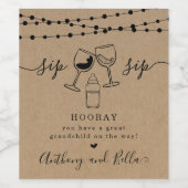 Schwangerschaftsankündigung - Große Großeltern wer Weinetikett (Einzelnes Label)