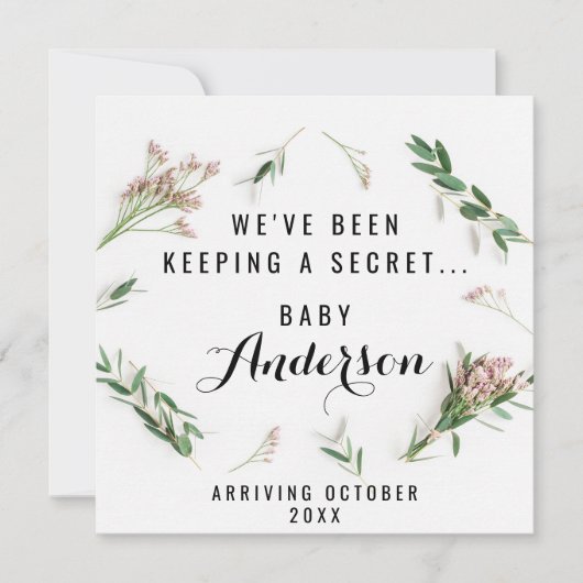 Schwangerschaftsankündigung - Grüne Dankeskarte (Vorderseite)