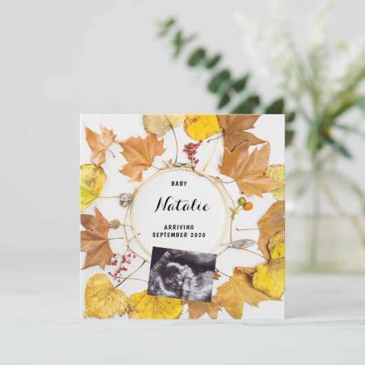 Schwangerschaftsankündigung Herbst Herbstrückgang Ankündigung (Stehend Vorderseite)