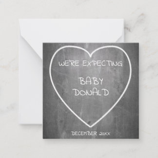 Schwangerschaftsankündigung im Chalkboard-Stil Mitteilungskarte