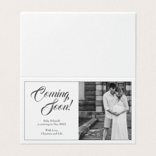 Schwangerschaftsankündigung im klassischen Stil (Außenseite Aufgefaltet)