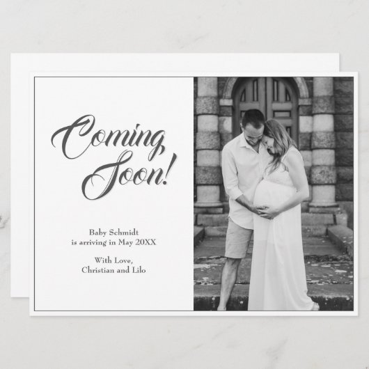 Schwangerschaftsankündigung im klassischen Stil (Vorne/Hinten)