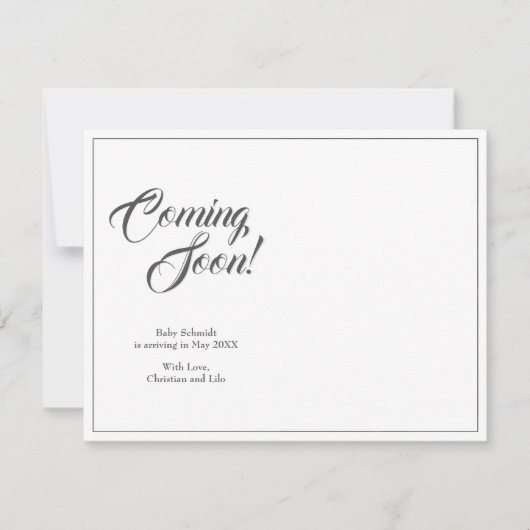 Schwangerschaftsankündigung im klassischen Stil (Vorderseite)