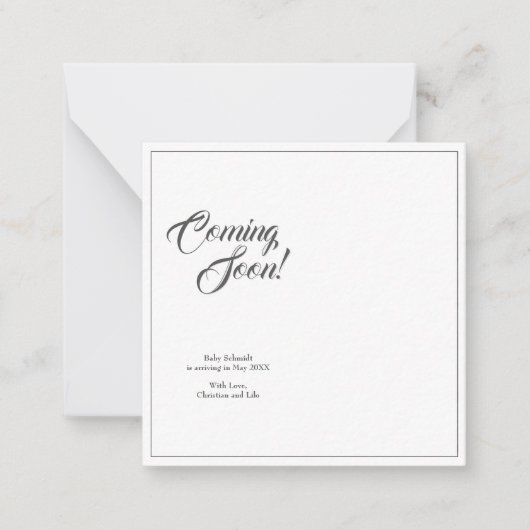 Schwangerschaftsankündigung im klassischen Stil Mitteilungskarte (Vorderseite)