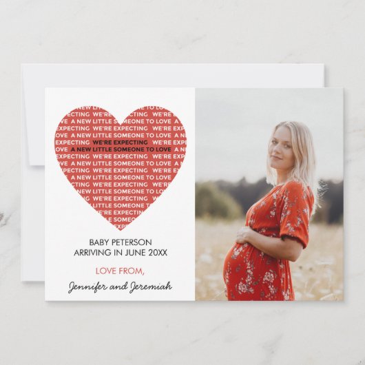 Schwangerschaftsankündigung im Valentinstag Ankündigung (Vorderseite)