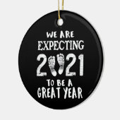 Schwangerschaftsankündigung Keramik Ornament (Links)