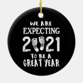 Schwangerschaftsankündigung Keramik Ornament (Hinten)