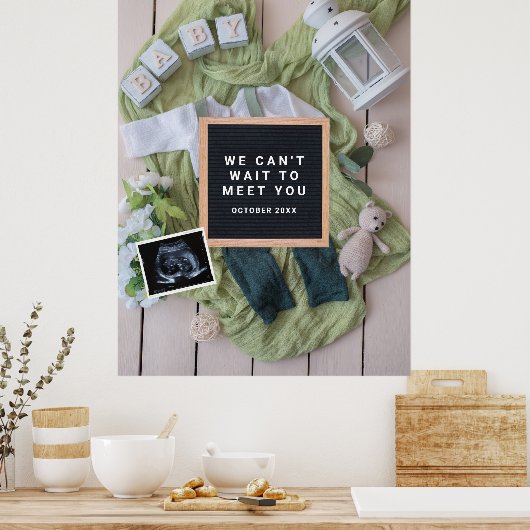 Schwangerschaftsankündigung Kinderkarte, Geschlech Poster (Küche)