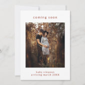 Schwangerschaftsankündigung kommt bald Weihnachtsk Feiertagskarte (Vorderseite)