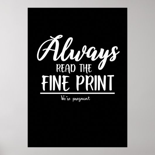 Schwangerschaftsankündigung Lesen Sie die Fine Pri Poster (Vorne)