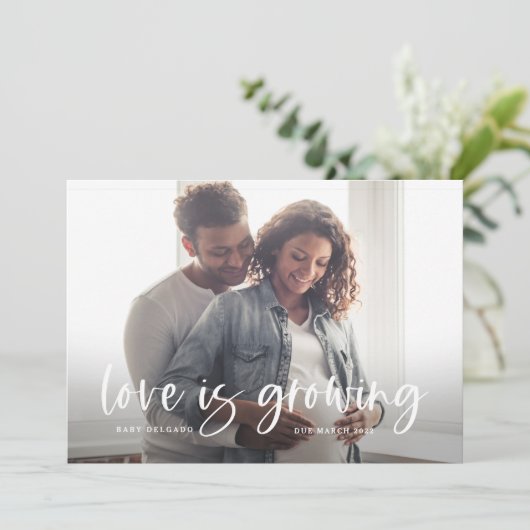 Schwangerschaftsankündigung | Liebe wächst Ankündigung (Stehend Vorderseite)
