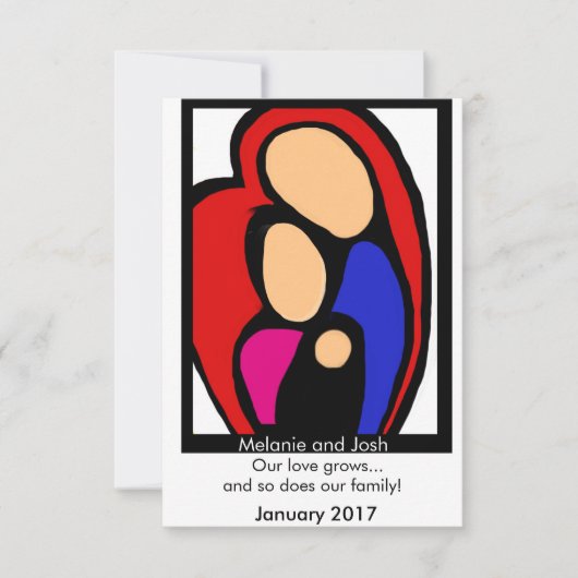 Schwangerschaftsankündigung - Mama, Vater, Baby Ankündigung (Vorderseite)