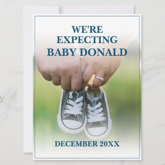 Schwangerschaftsankündigung mit Kinderschuhen (Vorderseite)