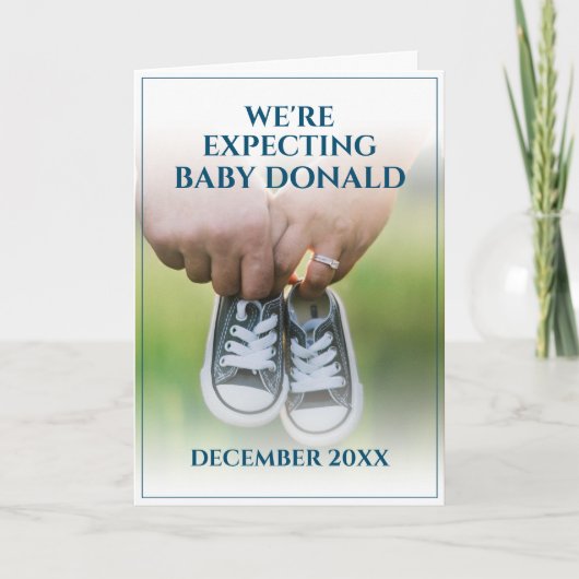 Schwangerschaftsankündigung mit Kinderschuhen Karte (Vorderseite)