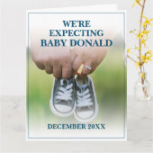 Schwangerschaftsankündigung mit Kinderschuhen Karte (Gelbe Blume)