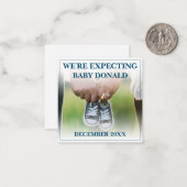 Schwangerschaftsankündigung mit Kinderschuhen Mitteilungskarte (Vorderseite/Rückseite Beispiel)