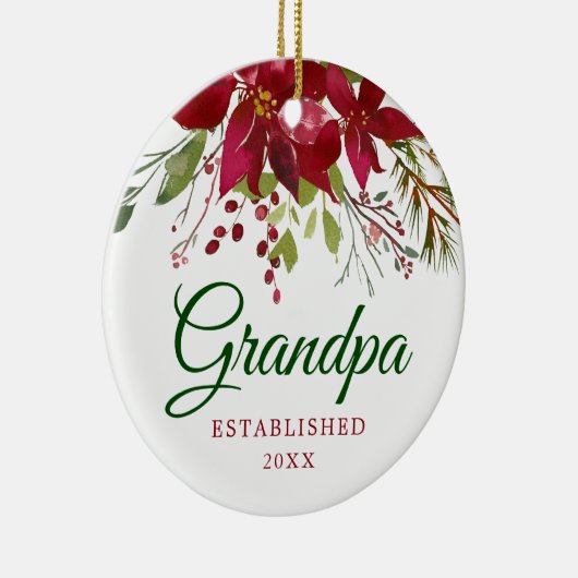 Schwangerschaftsankündigung | Neues Opa-Geschenk Keramik Ornament (Rechts)