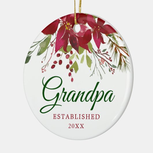 Schwangerschaftsankündigung | Neues Opa-Geschenk Keramik Ornament (Links)